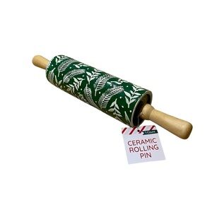 Target Green Ceramic Rolling Pin with Leaf Design